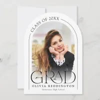 Modern Minimal Photo Arch Graduation Party  Invitation