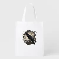 F-Caw-F Funny Raven Pun Gothic Crow Humor Retro Cl Grocery Bag