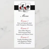 Las vegas wedding menu cards