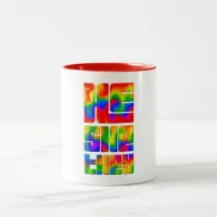 He She They Pronouns Rainbow Tie Dye Two-Tone Coffee Mug