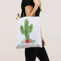 Rustic Desert Cactus Christmas Holiday Tote Bag