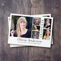 6 Photo Minimalist Graduate Thank You Card