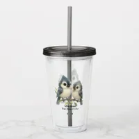 Bold Curious Tufted Titmouse Acrylic Tumbler