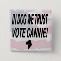 Vote Dog with American Flag Pinback Button