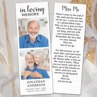 Modern Funeral Custom 2 Photo & Prayer Memorial  Bookmarks