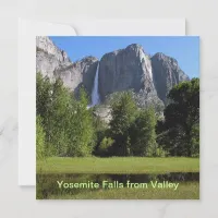 Yosemite Falls from Valley in California Invitation