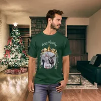 Christmas green gold bauble family photo T-Shirt