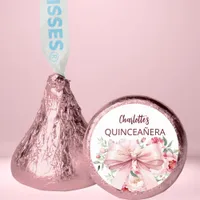 Bow pink florals bloom Quinceanera Hershey®'s Kisses®