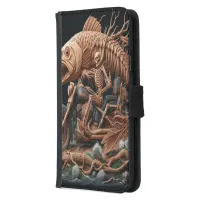 skeleton rode his chopper bike down trail samsung galaxy s5 wallet case