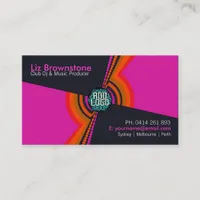 Funky House DJ Pink Black Business Card