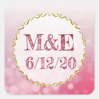 Red Bubbles Personalized Wedding Stickers