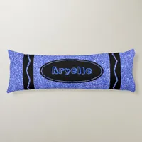 True Blue Glitter Crayon Custom Name Body Pillow