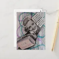 Beautiful Toilet Soap Woman Collage Postcard