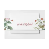 Bright Pink Floral Wedding Invitation Belly Band