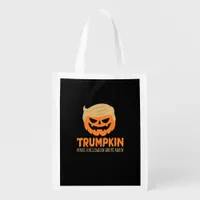 Trumpkin Make Halloween Great Again Jack O Lantern Grocery Bag