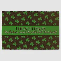 Irish shamrocks pattern personalized cozy  fiber doormat