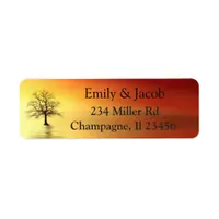 Tree Reflection Sunset Red Return Address Labels