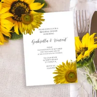 Yellow Sunflower Wedding Rehearsal Dinner Invitation