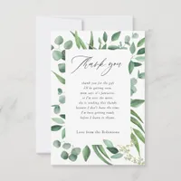 Watercolor Eucalyptus Greenery Baby Shower Thank You Card