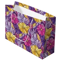 Stained Glass Abstract Purple Yellow Pink Large Gift Bag