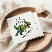 Oh Boy! Cute Dinosaur Baby Shower Napkins