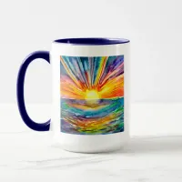 Watercolor Colorful Sunset over the Water Mug