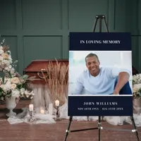 Funeral blue photo memorial welcome foam board