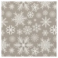 Cozy Chic Mocha Winter Snowflakes Pattern Fabric