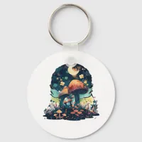 Cottagecore And Aesthetic Goblincore Mushroom Fair Keychain
