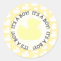 Rubber Duckie Baby Shower Classic Round Sticker