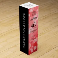 Elegant 40th Ruby Wedding Anniversary Celebration Wine Box