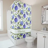 Blue Hydrangeas Shower Curtain