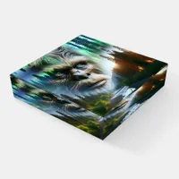 Bigfoot, Mountains, River and Forest Paperweight