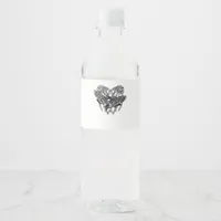Deathshead Moth Classic - Skeleton Hand Heart Water Bottle Label