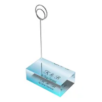 Aqua Blue Table Number Card Holder Wedding