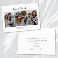 Calligraphy Script Multi Photo Wedding Thank You Card