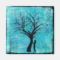 Woman and Tree Silhouette Megnat Magnet