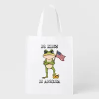 No Kings in America Anti-Trump Protest  Grocery Bag