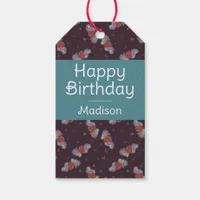 Music Lover Doodles Theme Birthday Party Teal Gift Tags