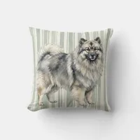 Watercolor Keeshond Dog Throw Pillow