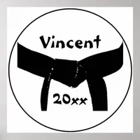 Custom Martial Arts Black Belt Poster Print