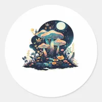 Cottagecore And Aesthetic Goblincore Mushroom Fair Classic Round Sticker