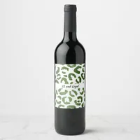 21 and Legal Green Cheetah Print Wine Label