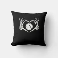 Halloween Pickle Skeleton Heart Hands Throw Pillow