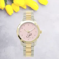 Blush Blossom Script Elegance Watch