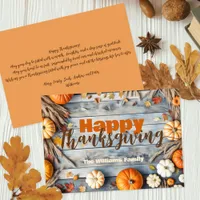 Rustic Autumn Vibes Thanksgiving Holiday Card