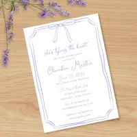 She's Tying the Knot Hand Drawn Bow Bridal Shower Invitation