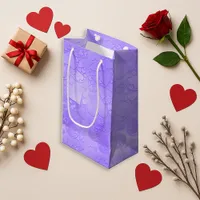 Playful Purple Graphic Heart Pattern Design Small Gift Bag