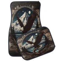 Eagle Soars Above Mountain Landscape Car Floor Mat