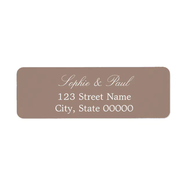 Stylish Taupe Return Address Label